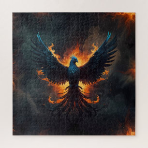 Quebra-cabeça Ascensão de pássaros Phoenix com chamas