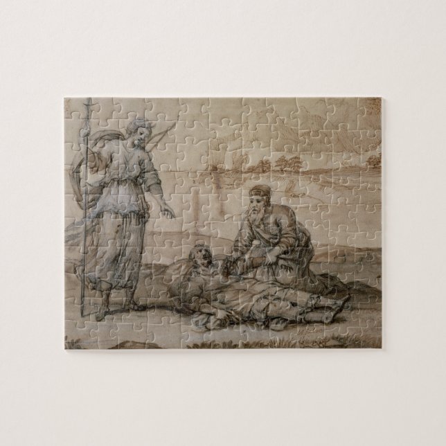 Quebra-cabeça Asclepius que Reviving Hippolytus (caneta & tinta, (Horizontal)