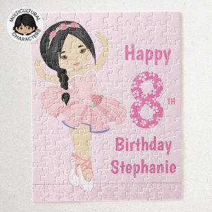 Quebra-cabeça Asiático Ballerina Feliz Aniversário