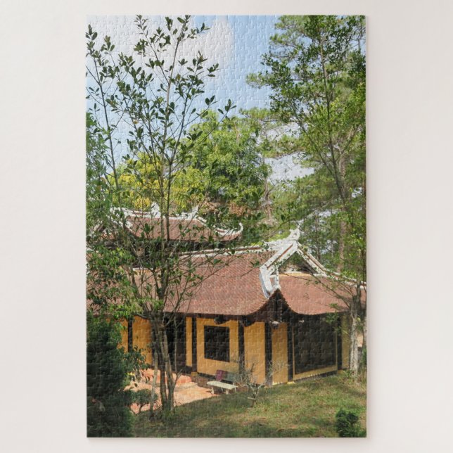 Quebra-cabeça asiático, vietnamita, arte, escultura, buda, (Vertical)