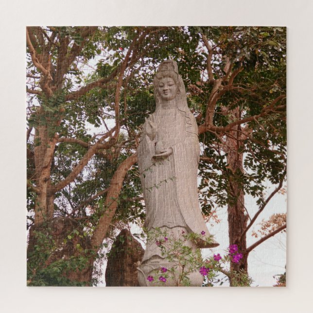 Quebra-cabeça asiático, vietnamita, arte, escultura, buda, (Vertical)