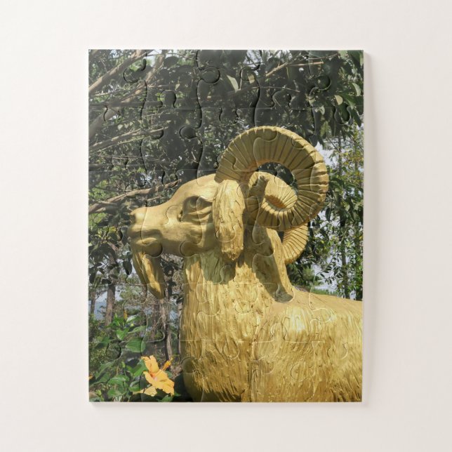 Quebra-cabeça asiático, vietnamita, arte, escultura, buda, (Vertical)