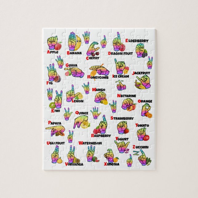 Quebra-cabeça ASL Learning – Alphabet & Numbers (Vertical)