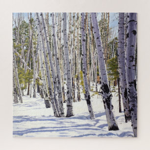 Quebra-cabeça Aspen Árvores na Floresta
