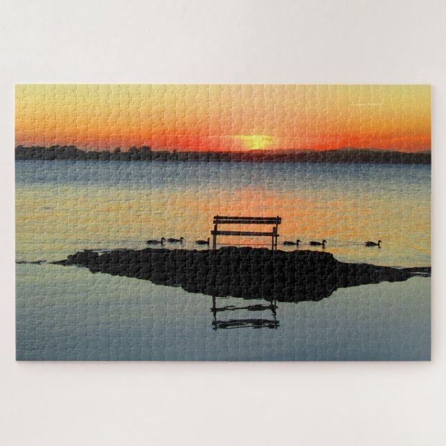 Quebra-cabeça assento solar do lago (Horizontal)