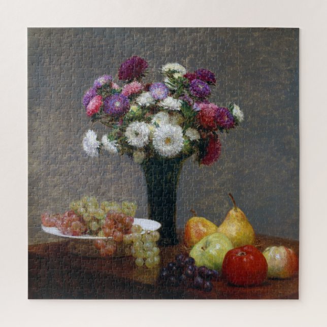 Quebra-cabeça Asters and Fruta, Henri Fantin-Latour (Vertical)