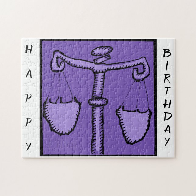 Quebra-cabeça Astrologia Zodiac Libra - Símbolo de Aniversário Q (Horizontal)