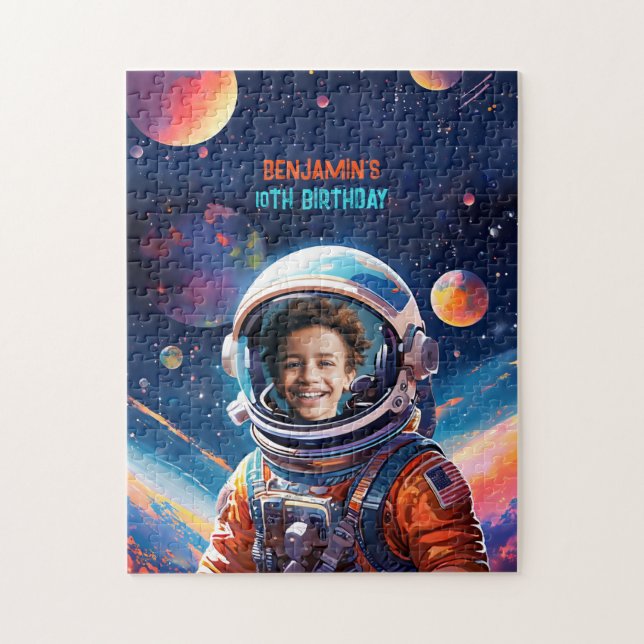 Quebra-cabeça Astronaut Deep Space Sky Planets Photo Birthday (Vertical)