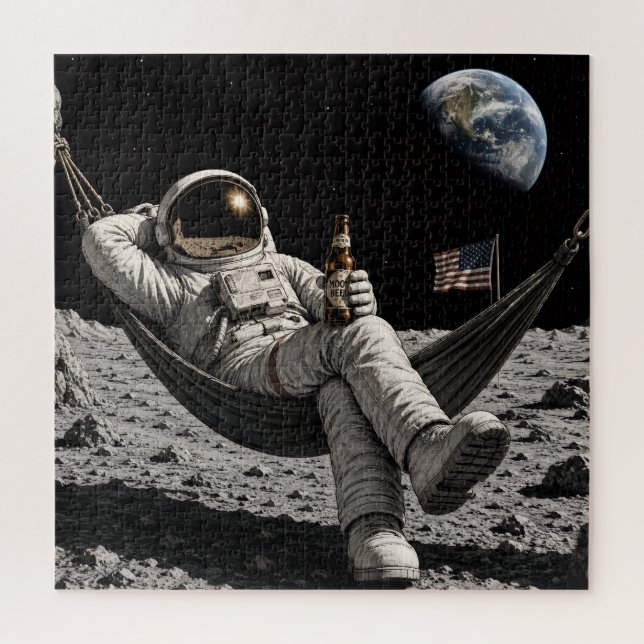 Quebra-cabeça Astronauta bebendo cerveja (Vertical)