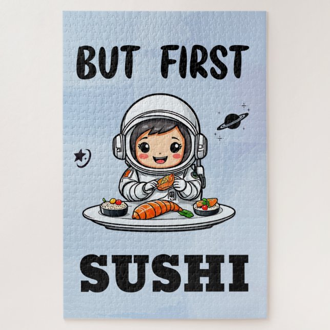 Quebra-cabeça Astronauta comendo Sushi (Vertical)