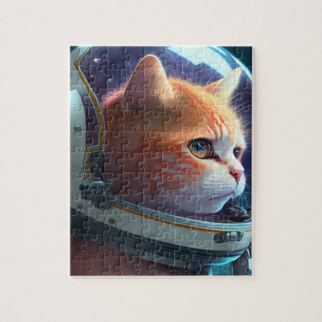 Quebra-cabeça Astronauta de Gato (Vertical)