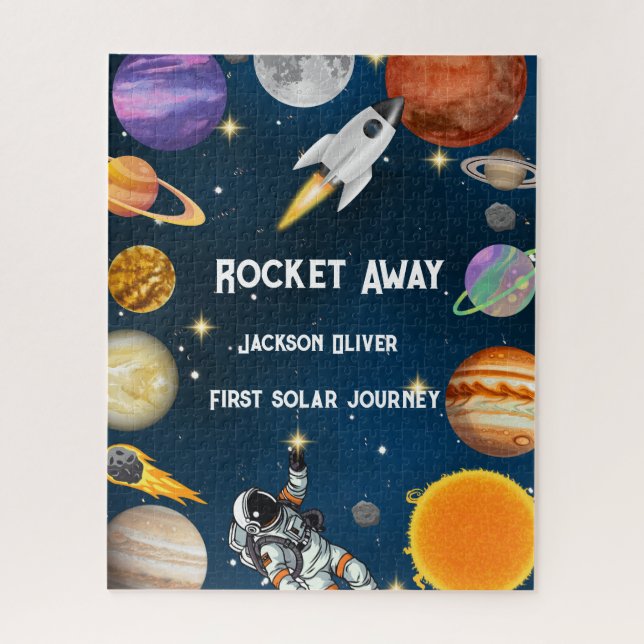 Quebra-cabeça Astronauta Espacial Primeira Festa de aniversário (Vertical)