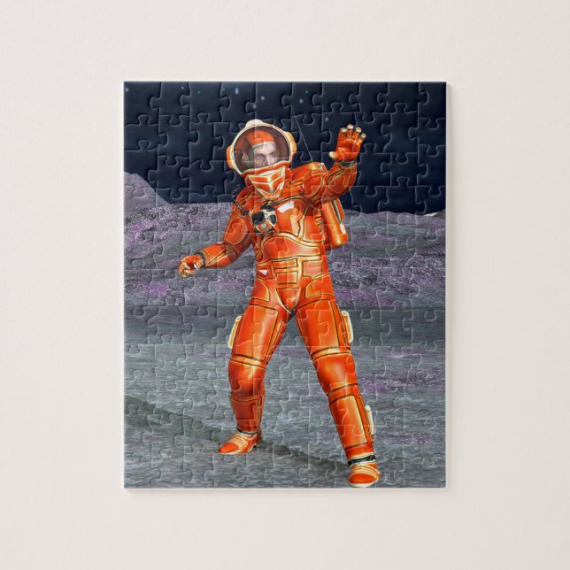Quebra-cabeça Astronauta Explorador de Marte em Planeta Alien (Vertical)