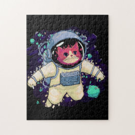 Quebra-cabeça Astronauta Gato Colorido