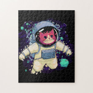 Quebra-cabeça Astronauta Gato Colorido