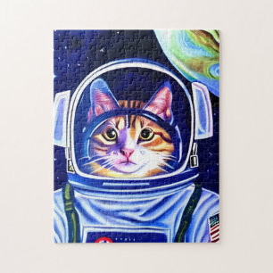 Quebra-cabeça Astronauta Gato no Espaço