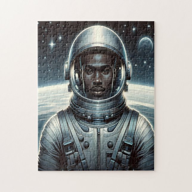 Quebra-cabeça Astronauta Negrito no Espaço (Vertical)