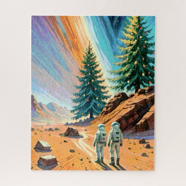 Quebra-cabeça Astronautas Explorando Paisagem Alienígena (Vertical)