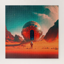 Astronautas Humanos Exploram Planeta Alienígena Sc