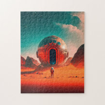 Astronautas Humanos Exploram um Planeta Alien Sci-