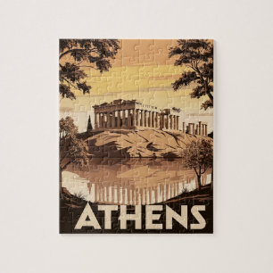 Quebra-cabeça Atenas Inspirada Vintage - Partenon Icônico