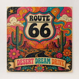 Quebra-cabeça Atividade Groovy Retro da Rota 66 Desert Dream Dri