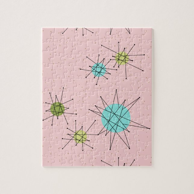 Quebra-cabeça atômico icónico cor-de-rosa de (Vertical)