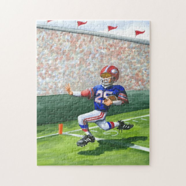 Quebra-cabeça Atravessando a Linha de Meta para um Retoque (Vertical)