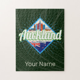 Quebra-cabeça Auckland Nova Zelândia retro skyline vintage