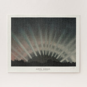 Quebra-cabeça Aurora Borealis Impressão, Trouvelot, 1881, Restau
