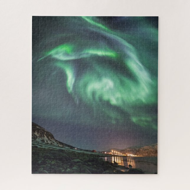 Quebra-cabeça Aurora Borealis Noruega (Vertical)