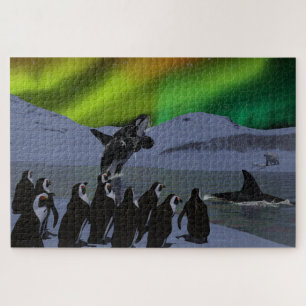 Quebra-cabeça Aurora Borealis Penguins & Whales