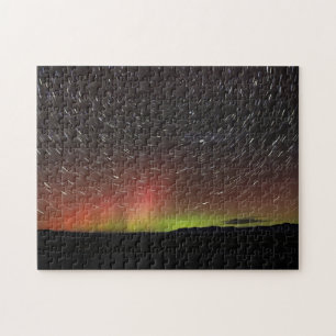 Quebra-cabeça Aurora borealis sobre o horizonte de norte