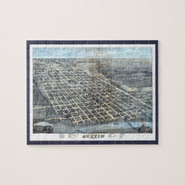 Quebra-cabeça Austin, Texas Antique Aerial City Map de 1873