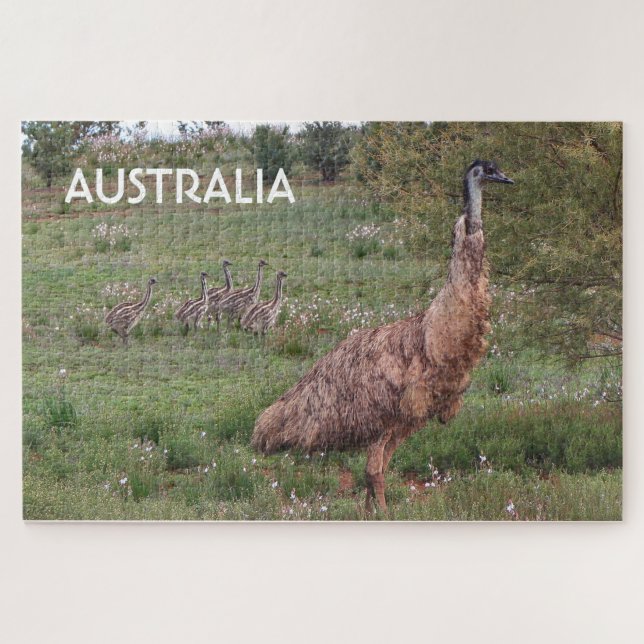 Quebra-cabeça Austrália: Padre Emu e pintinhos, Outback (Horizontal)