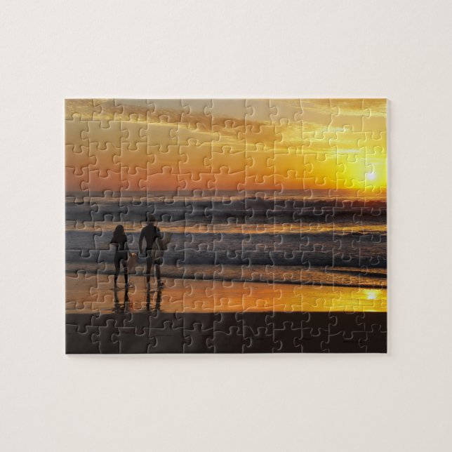 Quebra-cabeça Austrália, Queensland, Gold Coast, Surfistas em (Horizontal)