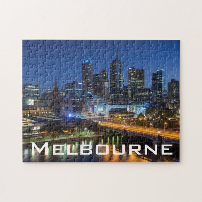 Quebra-cabeça Austrália, Vitória, Melbourne, horizonte com (Horizontal)