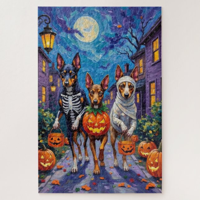 Quebra-cabeça Australian Kelpie Fazendo Trick-or-Treat no Hallow (Vertical)