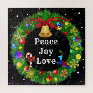 Quebra-cabeça Autism Christmas Wreath