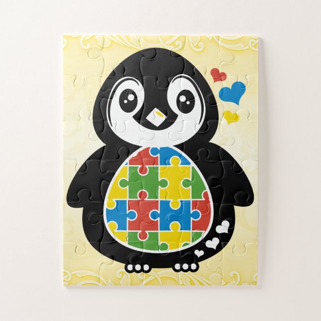 Quebra-cabeça Autismo AW com caixa de presentes, 3 (Vertical)