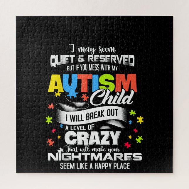 Quebra-cabeça Autista | Criança Autismo I Irá Quebrar Um Nível (Vertical)