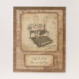 Quebra-cabeça Autor/Colunista do Jornal. Vintage Art Gift