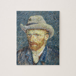 Quebra-cabeça Autoretrato de Van Gogh com Cinza Felt Hat