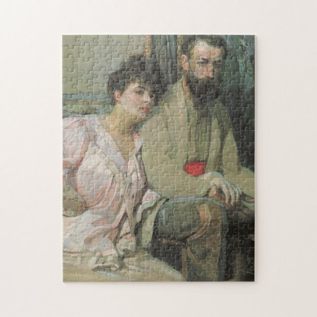 Quebra-cabeça Autorretrato com Esposa (por Frantisek Kupka) (Vertical)
