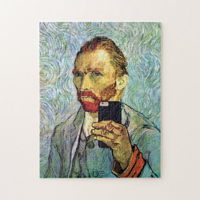 Quebra-cabeça Autorretrato de Vincent Van Gogh com Celular Selfi (Vertical)
