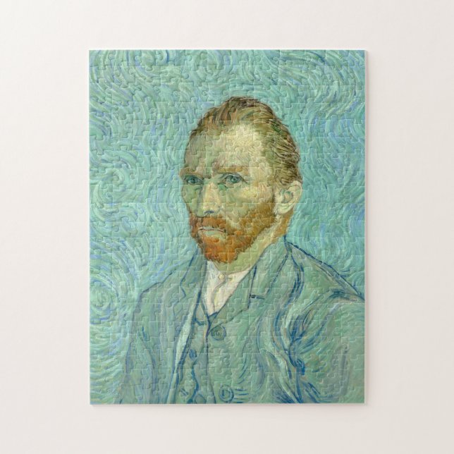Quebra-cabeça Autorretrato de Vincent Van Gogh com Fundo Azul (Vertical)
