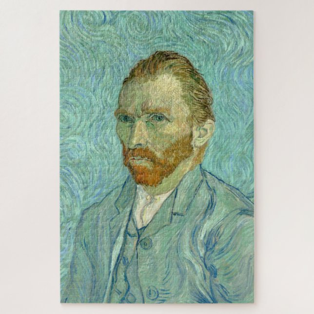 Quebra-cabeça Autorretrato de Vincent Van Gogh com Fundo Azul (Vertical)