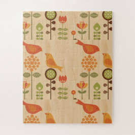 Quebra-cabeça Autumn Bird Folk Art