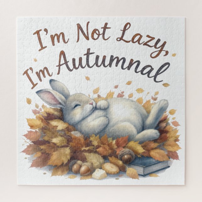Quebra-cabeça Autumn Bunny com Folhas Engraçadas (Vertical)
