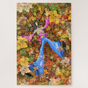 Quebra-cabeça Autumn Girl deixa a Abstrato de desenho de arte